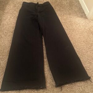 Zara Midnight Black Wide-Leg Flare Jeans
